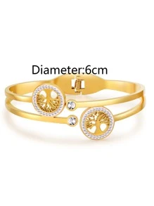 RINTOLER Cubic Zirconia Decor Bangle - Yellow Gold - View 3