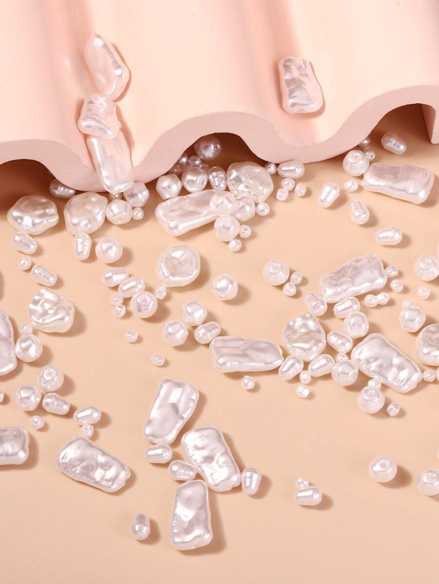 1pack Random Shape DIY Faux Pearl Bead - Beige - View 1