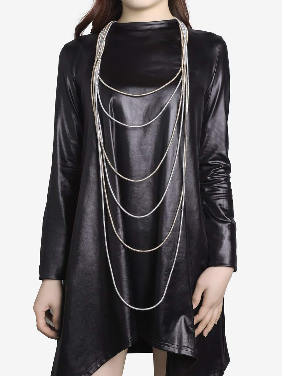 雙色多層次項鍊 - 彩色 - 查看 1