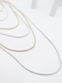 雙色多層次項鍊 - 彩色 - 查看 2