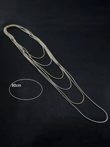 雙色多層次項鍊 - 彩色 - 查看 3