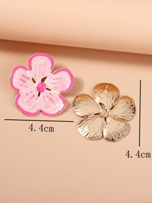 Flower Stud Earrings - Multicolor - View 4