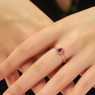Rhinestone Oval Decor Ring