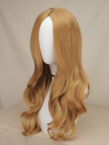 Trang phục hóa trang Megan Tóc giả M3GAN Megan Tóc giả tổng hợp xoăn dài màu nâu gừng cho tiệc hóa trang Halloween - Vàng - Xem 2