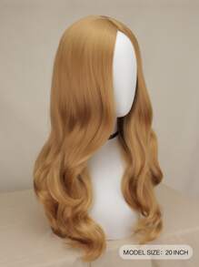 Trang phục hóa trang Megan Tóc giả M3GAN Megan Tóc giả tổng hợp xoăn dài màu nâu gừng cho tiệc hóa trang Halloween - Vàng - Xem 3