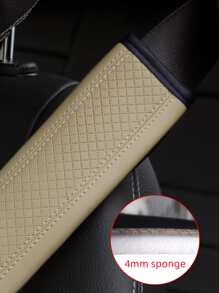 1 tấm bọc dây an toàn ô tô hình học dập nổi - Màu be - Xem 3