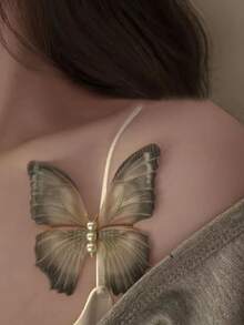 2 chiếc kẹp tóc cá sấu trang trí hình bướm & ngọc trai giả - Nhiều màu - Xem 4