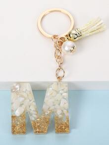 流蘇和字母墜飾鑰匙圈 - 彩色 - 查看 2