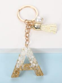 Tua & Ngọc Trai Giả Trang Trí Móc Khóa Chữ Charm - Nhiều màu - Xem 2