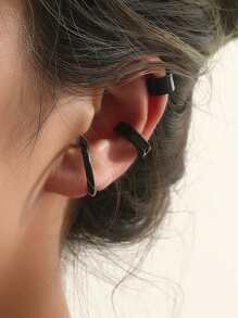 3pcs/set Minimalist Ear Cuff - Black - View 1
