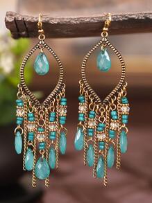 釘珠和水滴形耳墜 - 彩色 - 查看 1