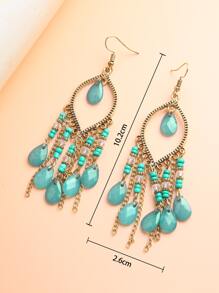 釘珠和水滴形耳墜 - 彩色 - 查看 5