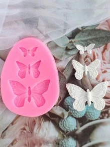 1pc Pink Butterfly Design Silicone Mold, Simple Silicone Mold For DIY