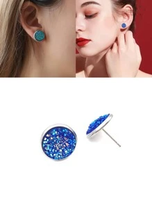 20 cái/bộ Trụ Bông Tai Và Mặt Sau Cho Tự Làm Bông Tai Trang Sức Làm - Bạc - Xem 4