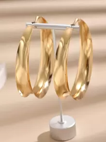 Hoa tai vòng tối giản - Vàng - Xem 4