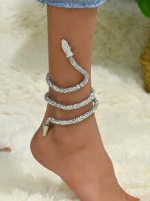 蛇設計腳錬 - 銀色 - 查看 5