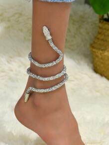 蛇設計腳錬 - 銀色 - 查看 6