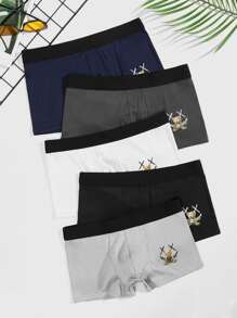 Men 5pcs Bear Print Boxer Brief - Multicolor - View 3