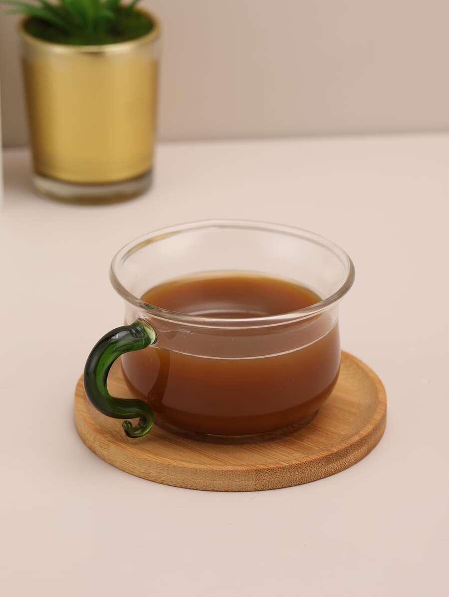 1入組竹製圓形桌杯墊 - 杏色 - 查看 1