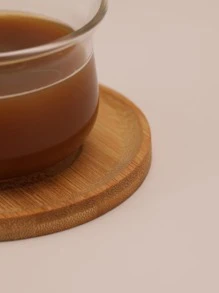 1入組竹製圓形桌杯墊 - 杏色 - 查看 5