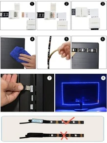 1入組5m150LED44鍵遠程受控智能RGB燈條適合派對,氛圍,和房間裝修 - 彩色 - 查看 6