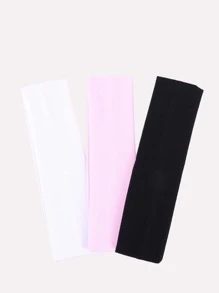 3 件装纯色发带休闲头带头巾头带吸汗带 - 彩色 - 查看 4