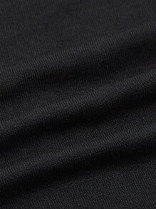 SHEIN ICON O-ring Cut Out Crop Tee - Black - View 4