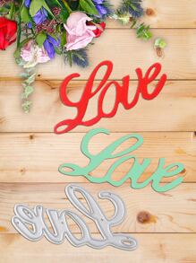 1 Thép Không Gỉ Cắt Chết Chữ Thiết Kế DIY Khắc Stencil Thủ Công Chết - Bạc - Xem 1