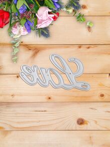 1 Thép Không Gỉ Cắt Chết Chữ Thiết Kế DIY Khắc Stencil Thủ Công Chết - Bạc - Xem 3