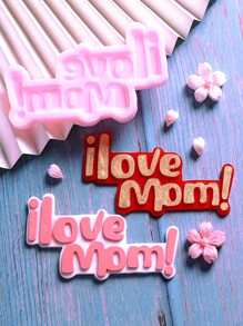 1 Khuôn Silicon, Thiết Kế Chữ Cái Hiện Đại Tự Làm Khuôn Silicon Cho Gia Đình - Hồng - Xem 2