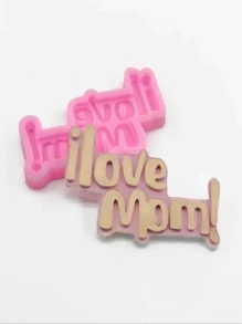 1 Khuôn Silicon, Thiết Kế Chữ Cái Hiện Đại Tự Làm Khuôn Silicon Cho Gia Đình - Hồng - Xem 4