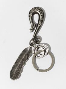 街头风男士时尚钥匙扣，树叶、钩子、锚和植物图案，适合日常或骑行使用，可作汽车配件、包包挂饰、校园风、哥特风、Y2K风、万圣节配饰、教师节配饰、带证件夹的挂绳、汽车配件、包包挂饰、汽车配件、朋友姐妹礼物创意 - 銀色 - 查看 10