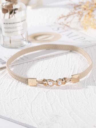 人造珍珠裝飾皮帶