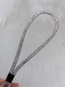 1 pieza Tira de celular con diseño de diamante de imitación - Plateado - Ver 2