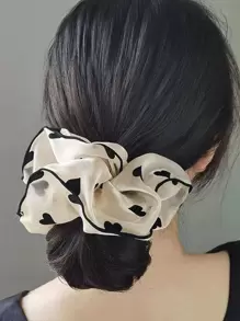 Heart Print Scrunchie - Multicolor - View 1