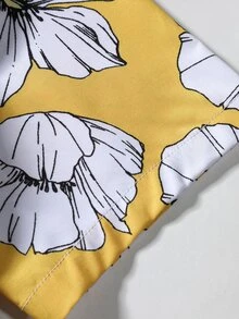 Manfinity RSRT 男士印花襯衫和腰部抽繩短褲不帶T恤 - 黃色 - 查看 7