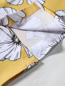 Manfinity RSRT 男士印花襯衫和腰部抽繩短褲不帶T恤 - 黃色 - 查看 5