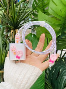 Set de protecție pentru cablu de date Lollipop Decor 5 buc - Multicolor - Vizualizare 1