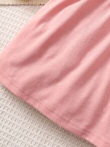 嬰兒卡通圖案荷葉邊3D耳朵連衣裙 - 彩色 - 查看 5