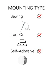 6pcs Zipper Design Iron-on Patch, Embroidered Polyester Patch For DIY Sewing