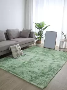 1 Đồng Màu Thảm Sáng Tạo Polyester Xanh Lá Sàn Cho Gia Đình Phòng Khách Phòng Ngủ - màu xanh lá - Xem 1