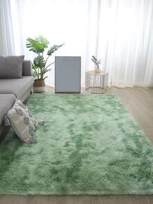 1 Đồng Màu Thảm Sáng Tạo Polyester Xanh Lá Sàn Cho Gia Đình Phòng Khách Phòng Ngủ - màu xanh lá - Xem 2