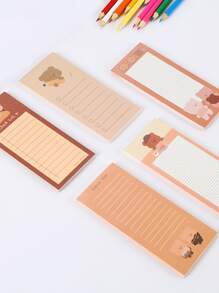 1pc Cartoon Graphic Memo Pad - Brown - View 3