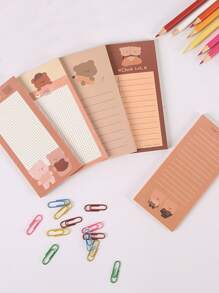 1pc Cartoon Graphic Memo Pad - Brown - View 2