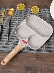 1pc Aluminum Alloy Pan, Non-stick Frying Pan For Kitchen - White - View 1