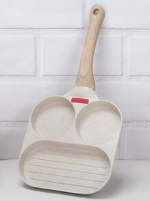 1pc Aluminum Alloy Pan, Non-stick Frying Pan For Kitchen - White - View 2