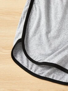 Chicas Conjunto de pijama con estampado de dibujos animados unido en contraste - Gris - Ver 4