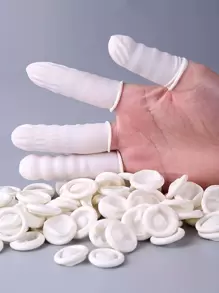 Finger Cots, 200pcs Disposable Latex Finger Protectors Rubber Finger Tips Sleeves Toes Gloves Multi-Used For Handmade, Beauty Nail, Tattoo Electronic Repair Apply, Protects Finger - White - View 1