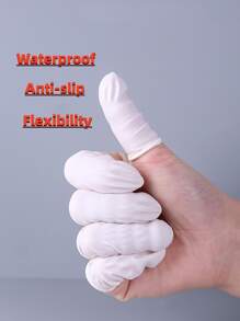 Finger Cots, 200pcs Disposable Latex Finger Protectors Rubber Finger Tips Sleeves Toes Gloves Multi-Used For Handmade, Beauty Nail, Tattoo Electronic Repair Apply, Protects Finger - White - View 3