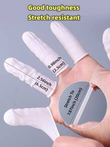 Finger Cots, 200pcs Disposable Latex Finger Protectors Rubber Finger Tips Sleeves Toes Gloves Multi-Used For Handmade, Beauty Nail, Tattoo Electronic Repair Apply, Protects Finger - White - View 4